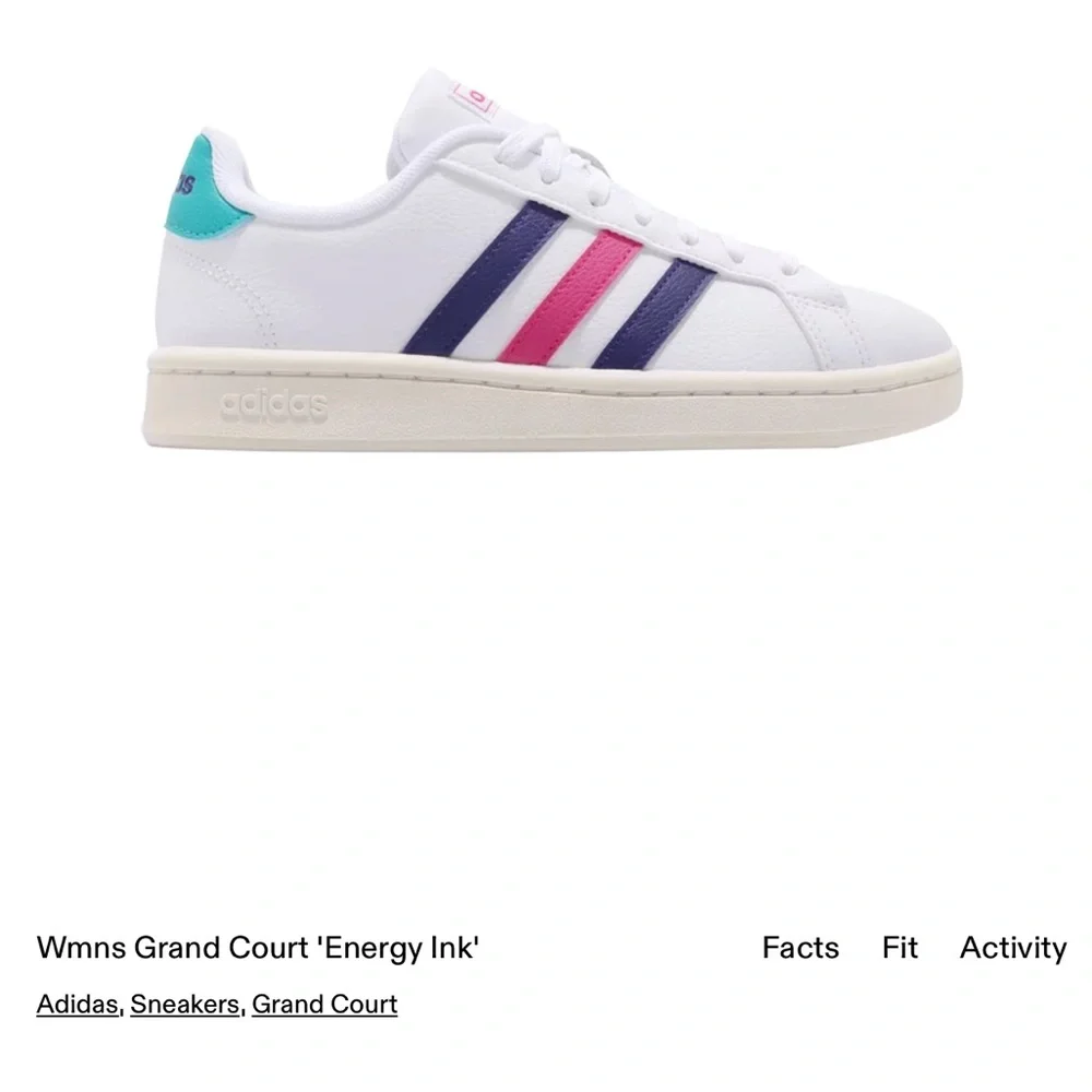 Adidas Women’s White Grand Court 'Energy Ink' Grant Court Sneakers size US 8.5 - Picture 2 of 15